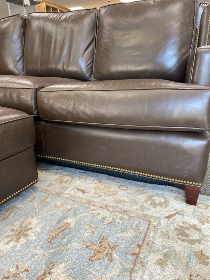Hancock &amp; Moore Leather Sofa w/Ottoman