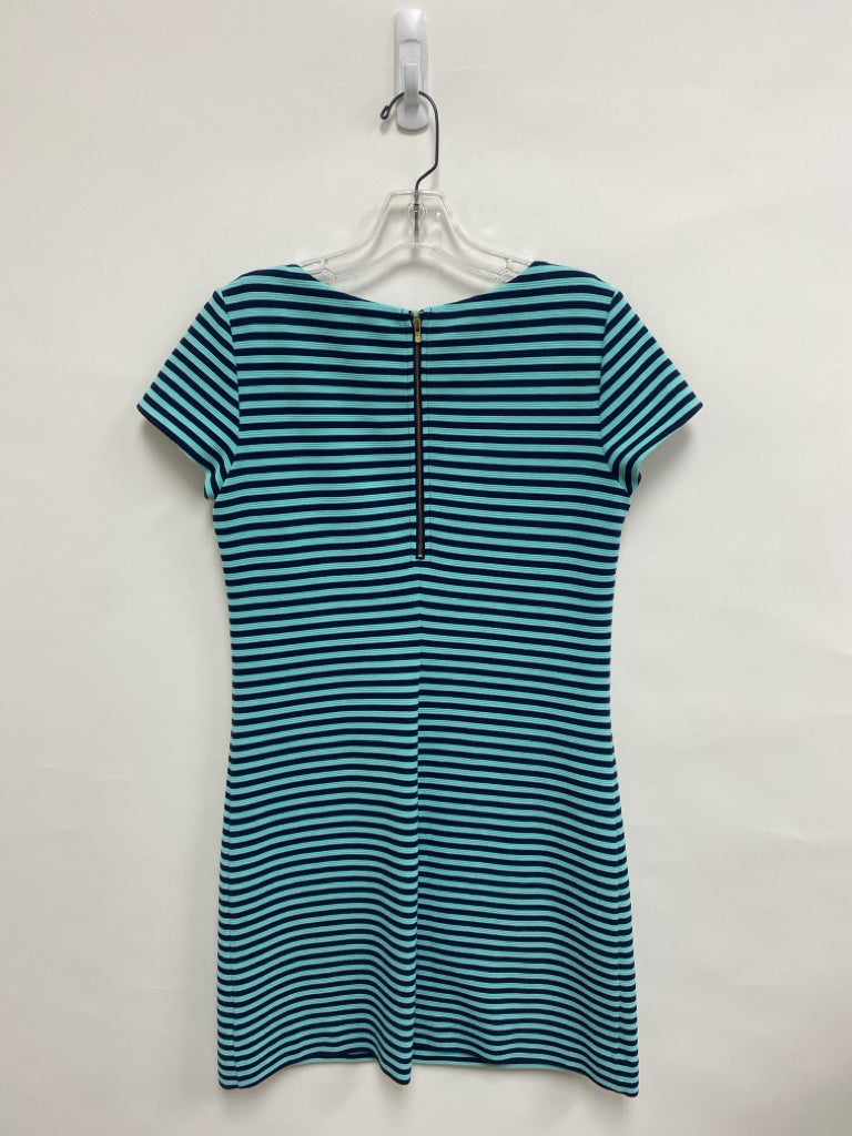 LILLY PULITZER Size M Aqua Navy Stripes Ladies Dress