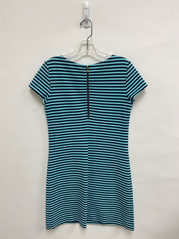 LILLY PULITZER Size M Aqua Navy Stripes Ladies Dress