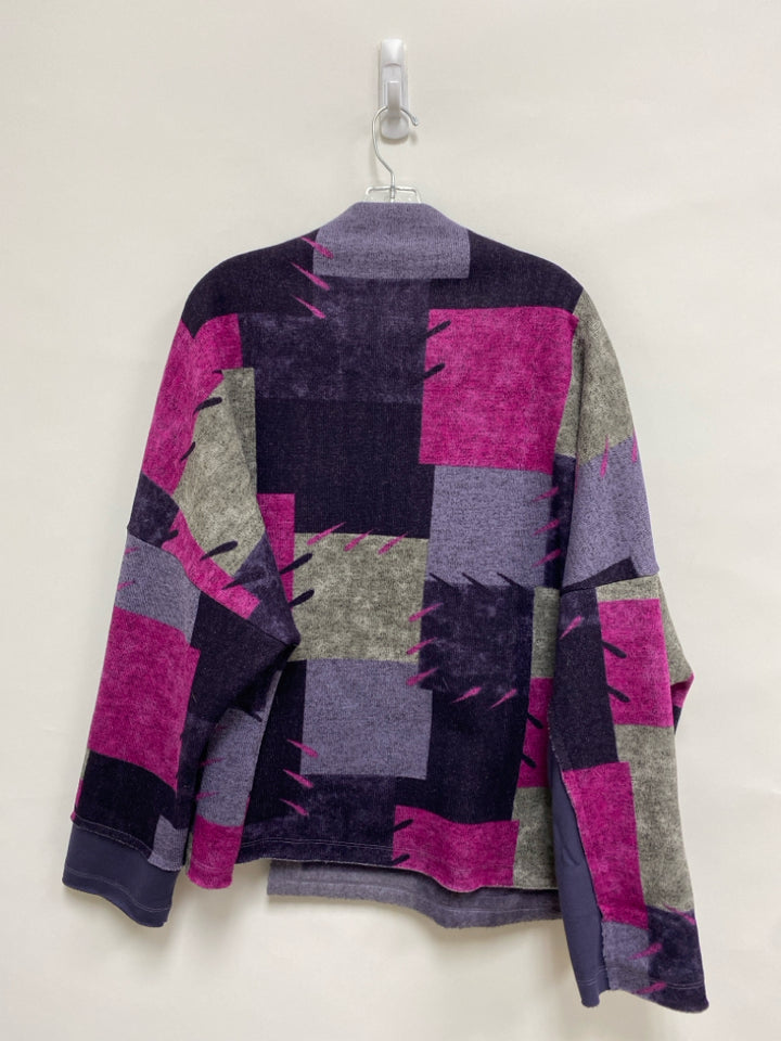 Chalet et ceci  SIZE  2X Magenta Purple/Gray Geometric Plus Size Sweater