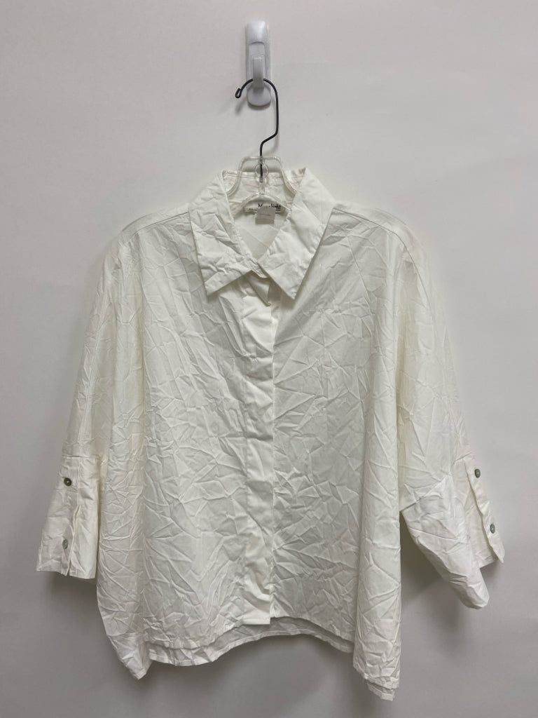 MOONLIGHT Y&amp;S FASHION Size S White Button Up Ladies Top