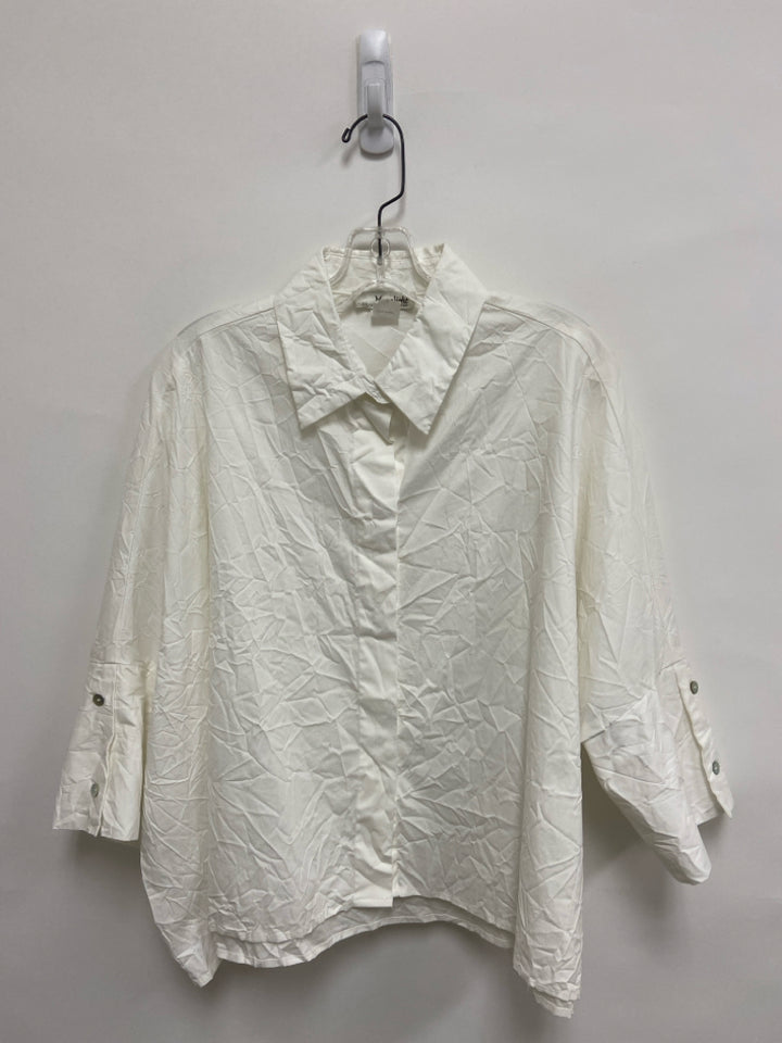 MOONLIGHT Y&amp;S FASHION Size S White Button Up Ladies Top