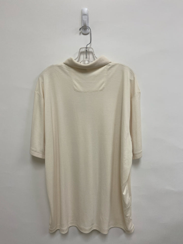 NWT Tommy Bahama Size XXL Beige Striped Polo Men&