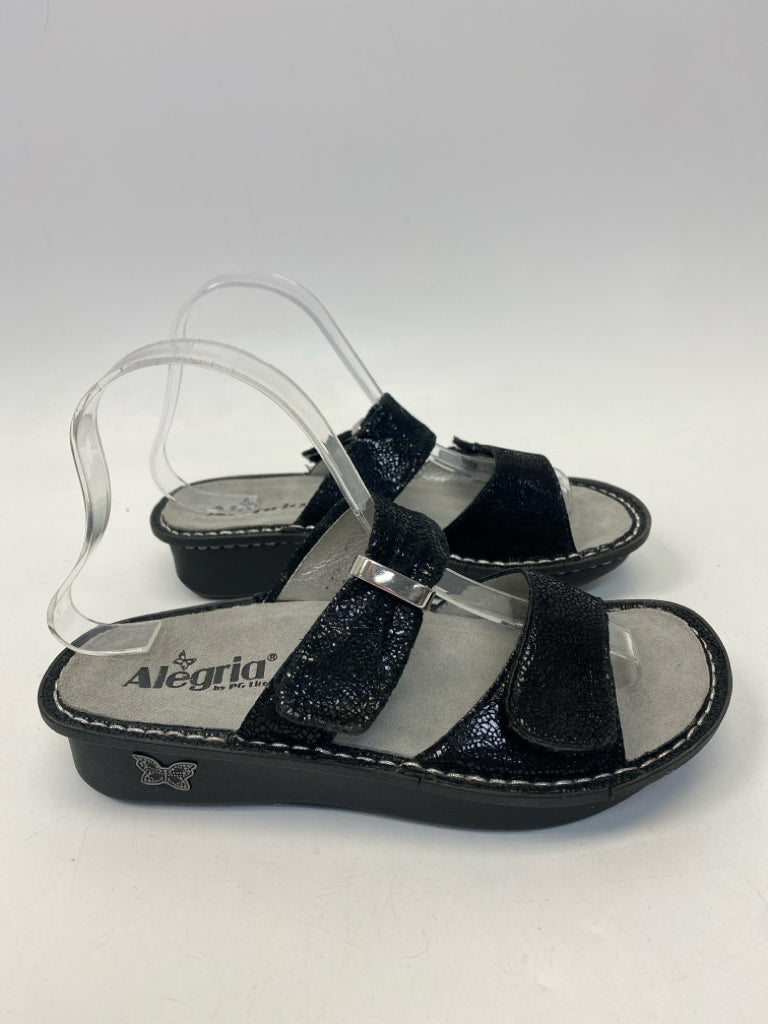 Alegria  Size 36 Black Shimmery Sandals