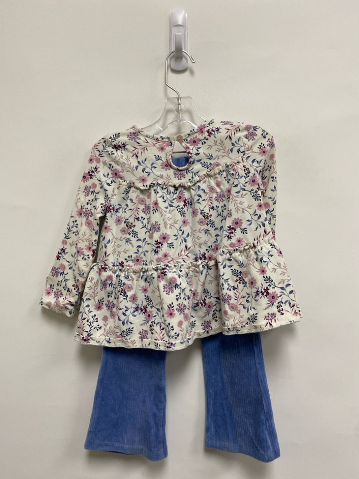 SIZE 24M White Pink/Blue Flowers Girl&