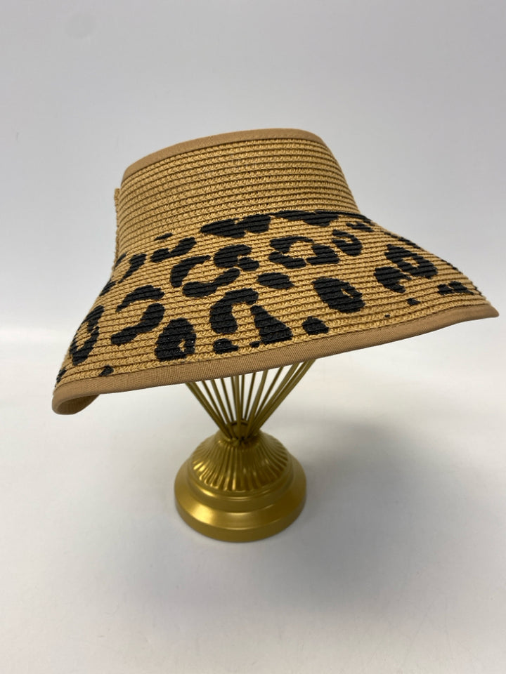 Mudpie Natural Black Animal Print Visor