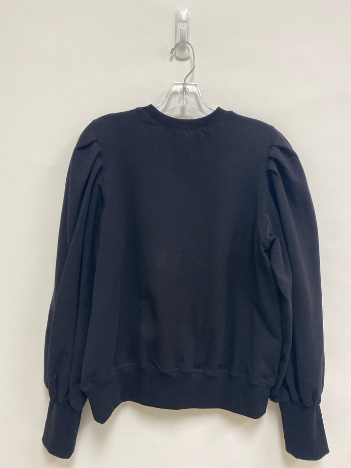Brittany Fuson Size L Black Embroidered Puff Sleeve Ladies Sweatshirt