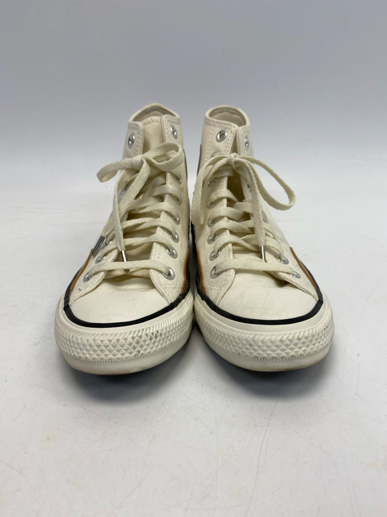 Converse  Size 8.5 Cream Pink/Purple Lace-up Sneakers