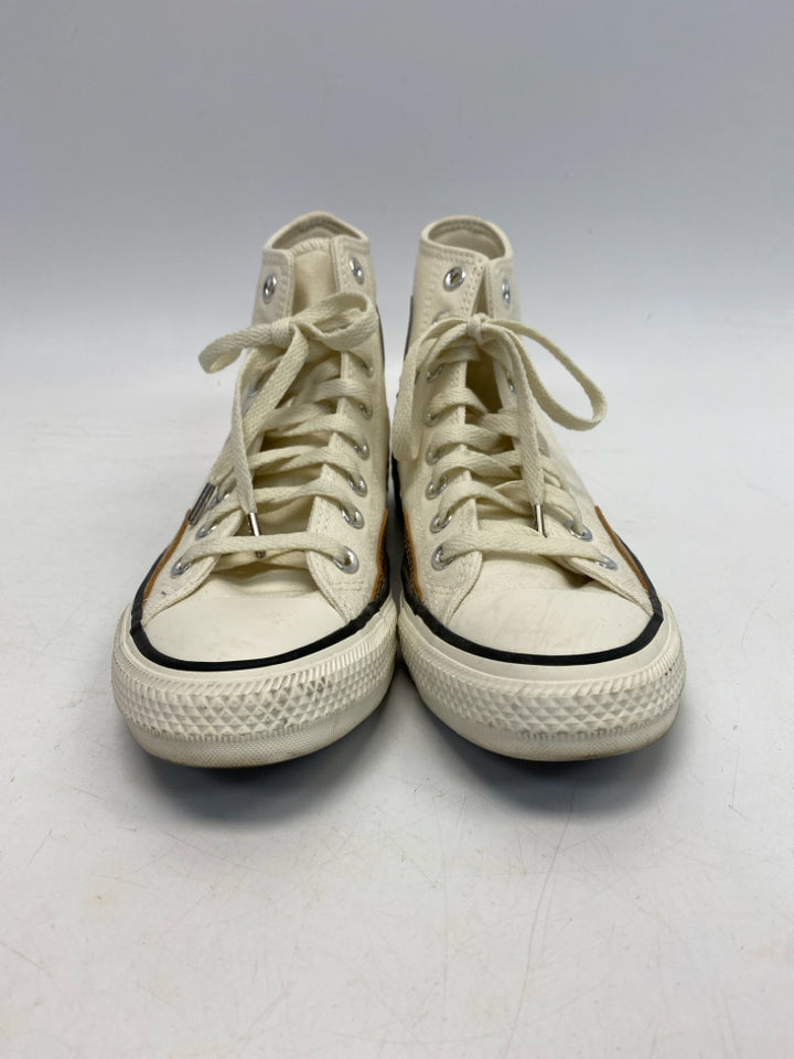 Converse  Size 8.5 Cream Pink/Purple Lace-up Sneakers