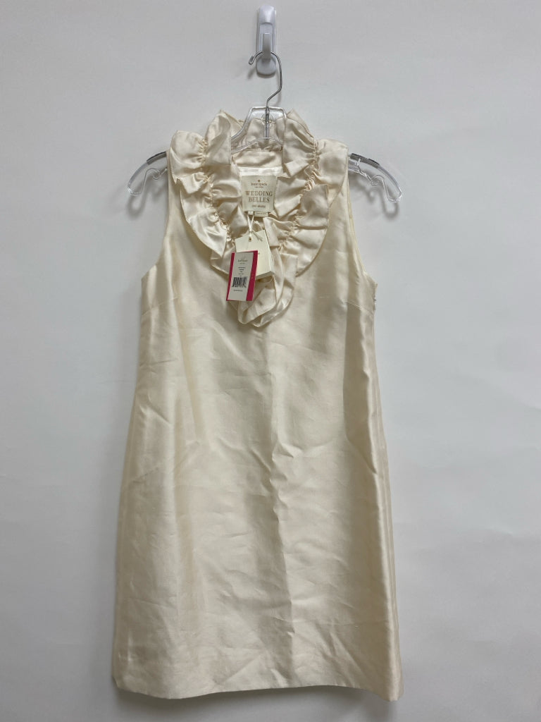 NWT Kate Spade Size 2 Cream Ruffles Sleeveless Ladies Dress