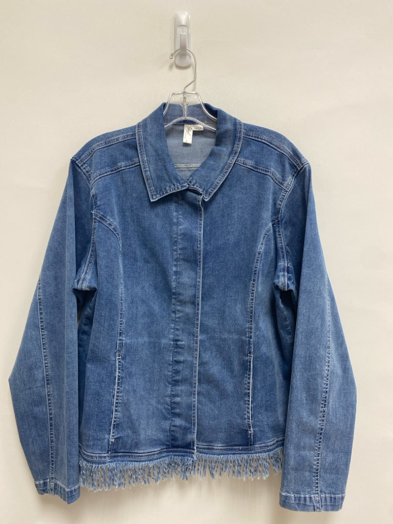 Ethyl Size L Blue Fringe Denim Ladies Jacket