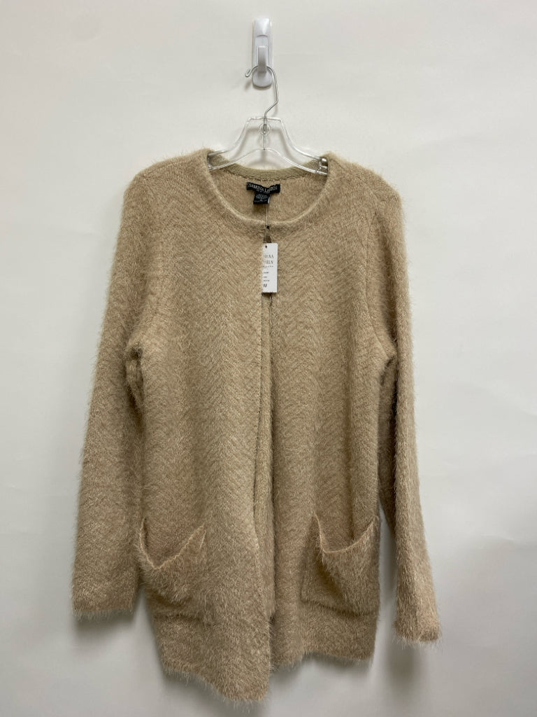 NWT SABRINA LAUREN Size M Beige Fuzzy Drape Ladies Sweater