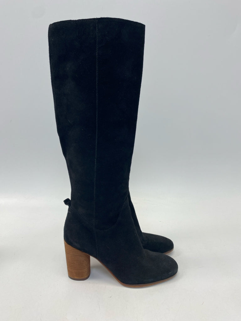 Sam Edelman US Shoe Size 7 Black Print Side Zipper Suede Boots