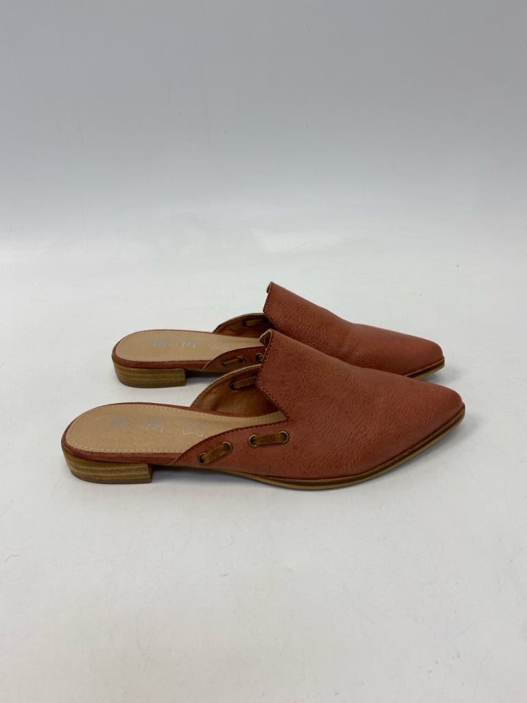 Size 7 Dark Salmon Mules