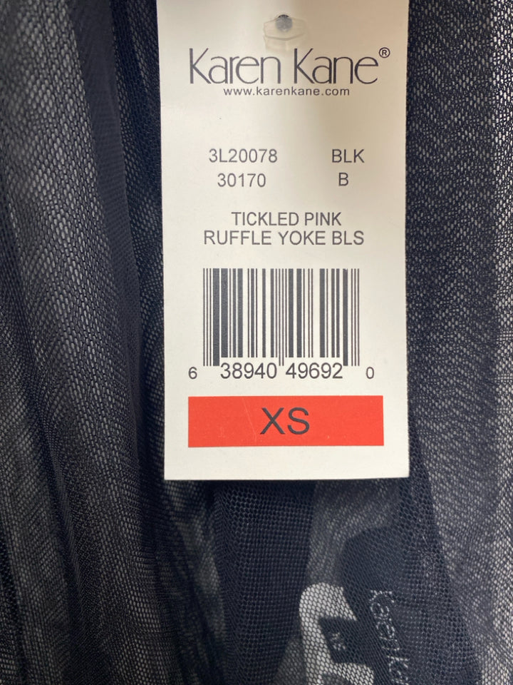 NWT Karen Kane Size XS Black Sheer Ladies Top