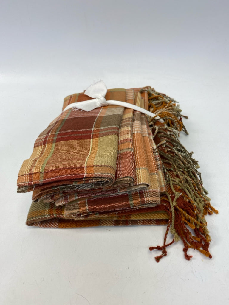 Pottery Barn Orange Green Plaid Fall