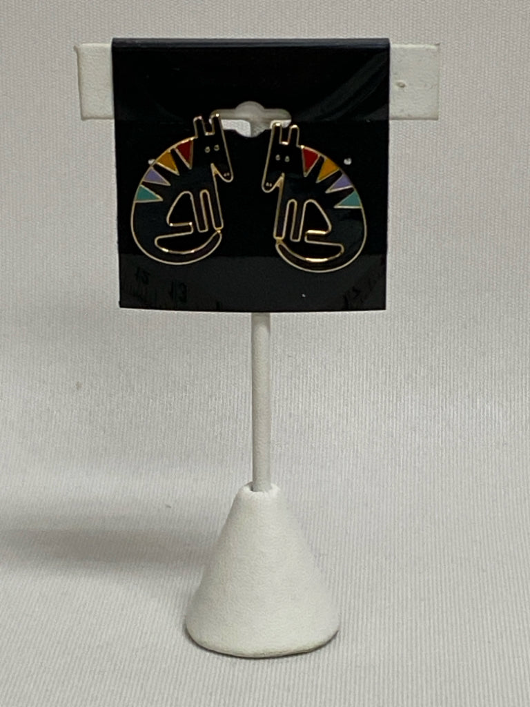 Black/Gold Multi Color Dogs Earrings