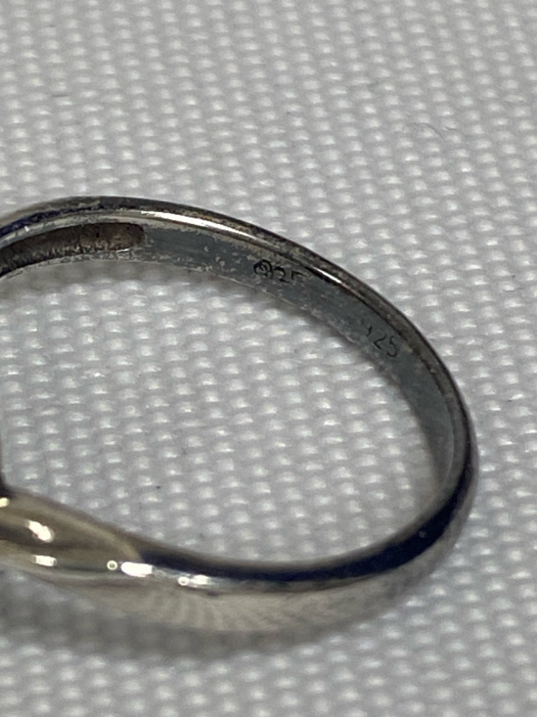 Silver Iridescent Swirl Ring