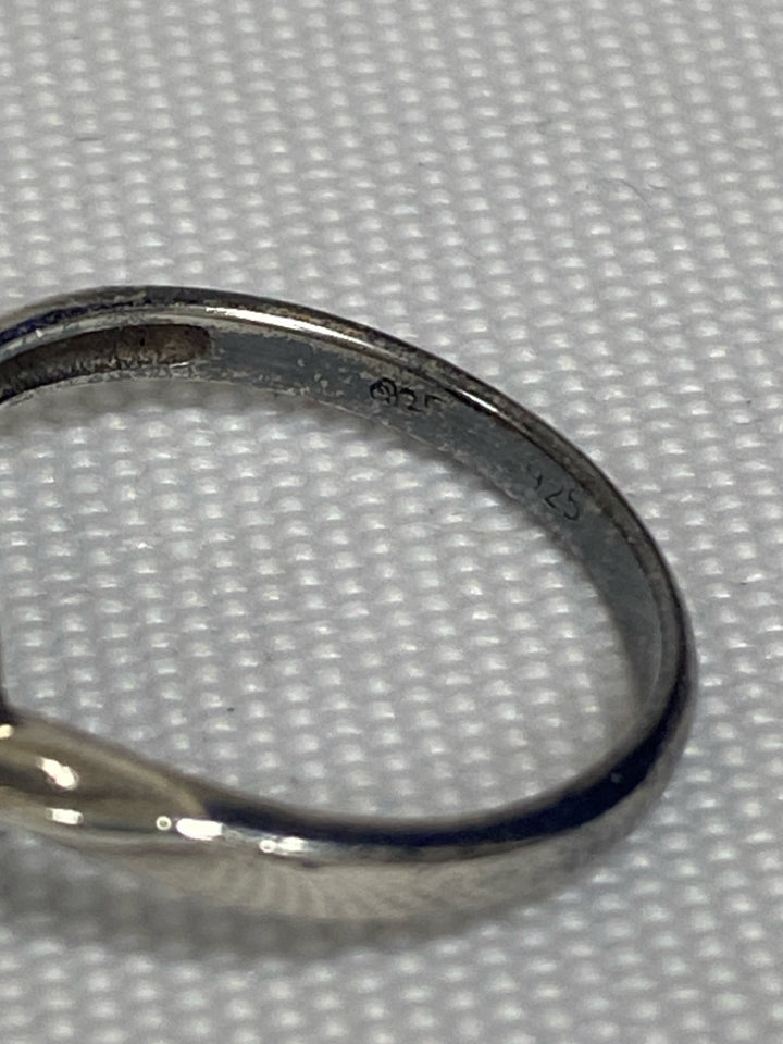 Silver Iridescent Swirl Ring