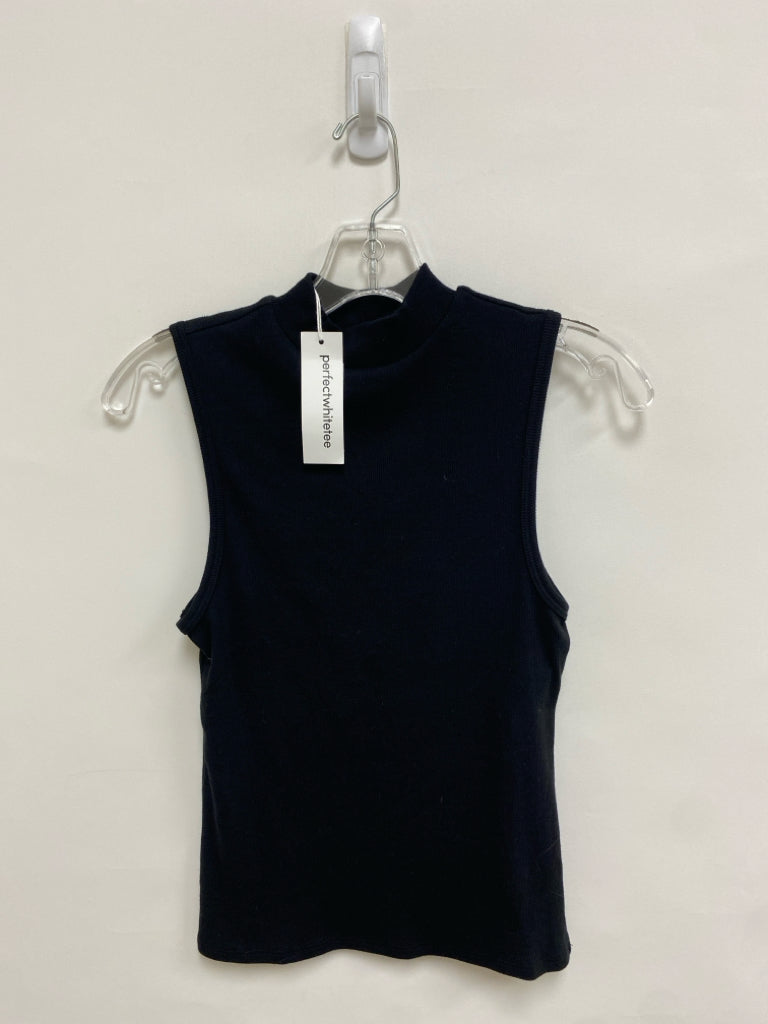 NWT perfectwhitetee Size M Black Ribbed Sleeveless Ladies Top