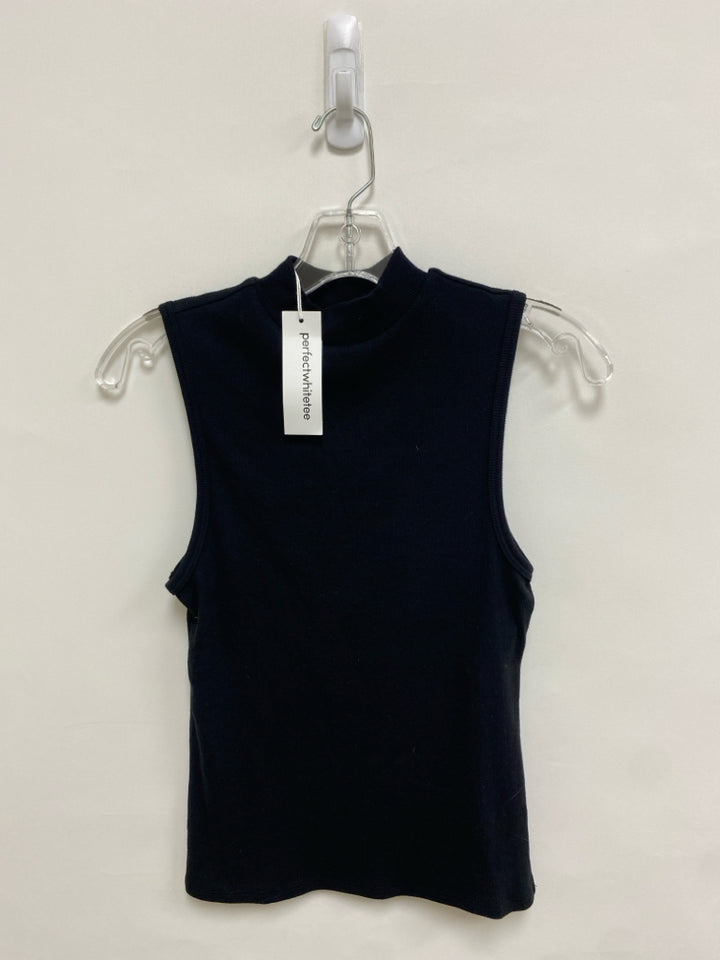 NWT perfectwhitetee Size M Black Ribbed Sleeveless Ladies Top