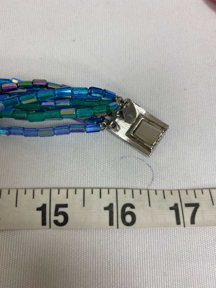 Vendome Aqua Iridescent Beaded Necklace