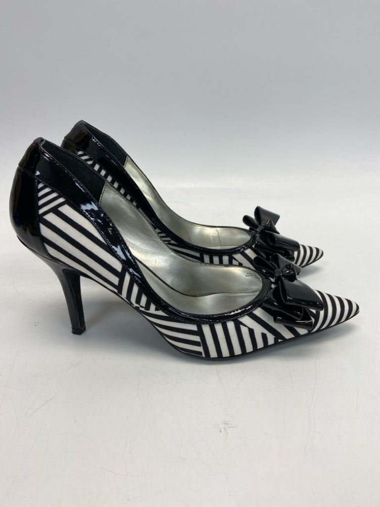 J. Renee  Size 12 Black White Stripe(s) Heels