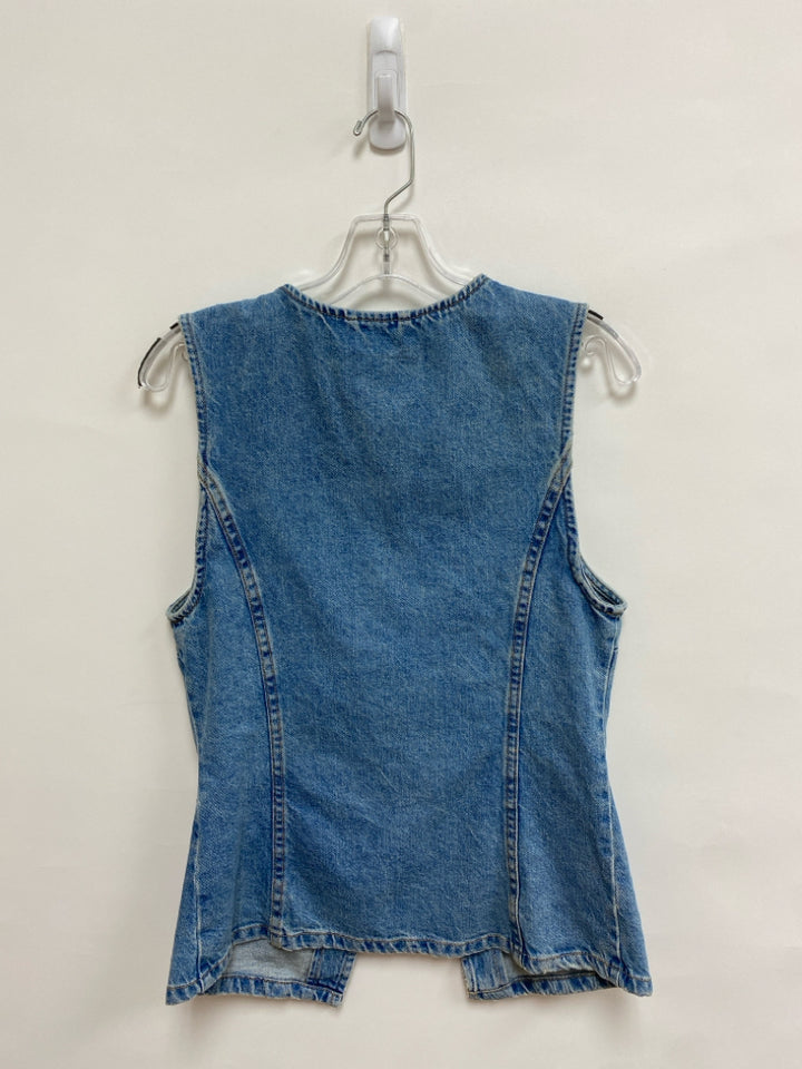 We The Free Size XS Faded Blue Button Up Denim Ladies Vest