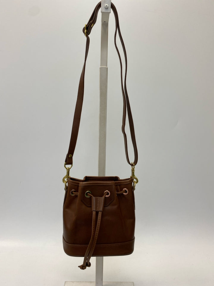 J.W. Hulme Dark Brown Drawstring(s) Leather Handbag