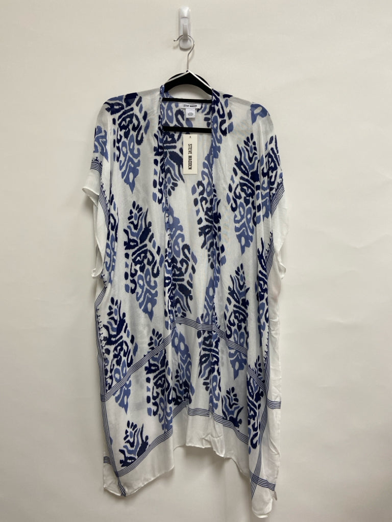 NWT Steve Madden Size OSFM White Navy/Blue        Damask Ladies Kimono