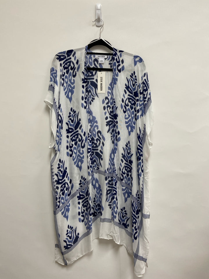 NWT Steve Madden Size OSFM White Navy/Blue        Damask Ladies Kimono