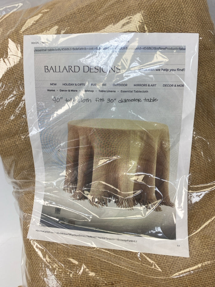 Ballard Designs Natural Burlap Tablecloth