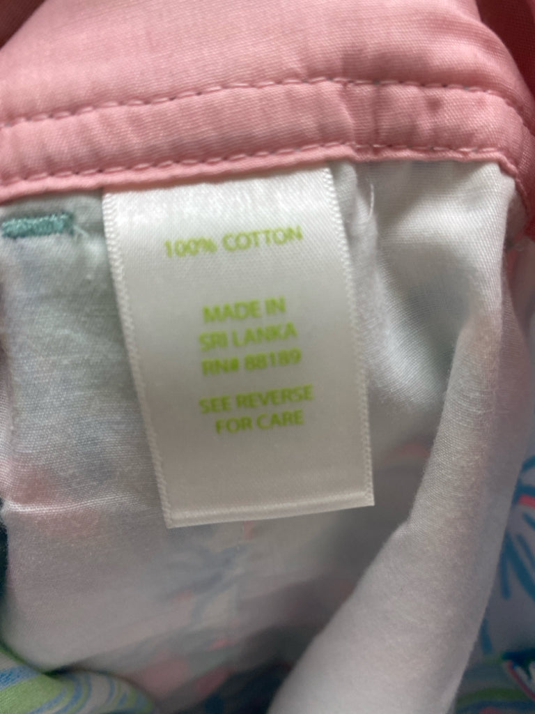 LILLY PULITZER Size 10 Aqua/White Blue/Pink Flowers Ladies Shorts