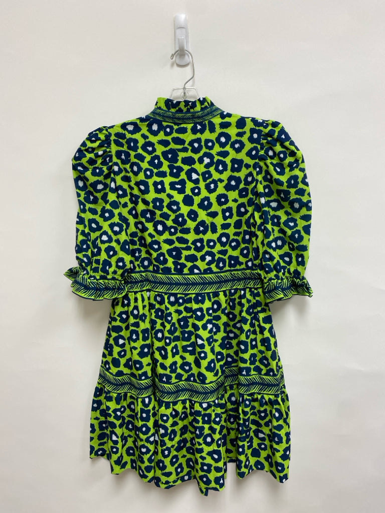 Gretchen Scott Size XXS Green Navy/White Animal Print Ladies Dress
