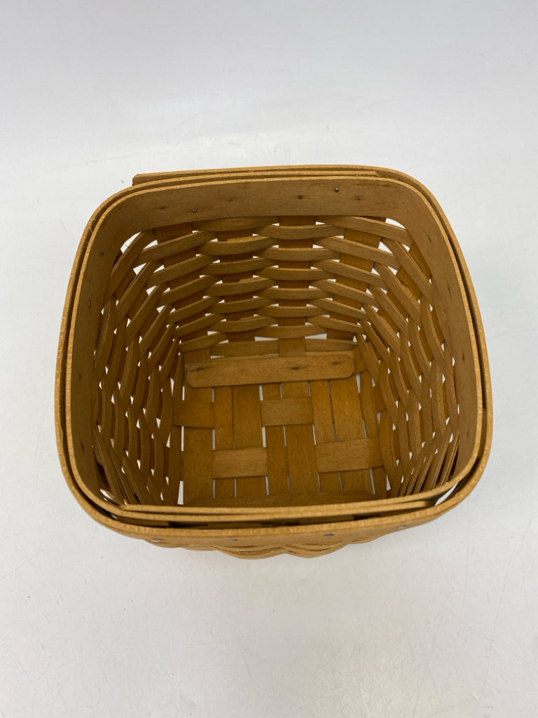 Longaberger Brown Woven Wood Tissue Box Holder
