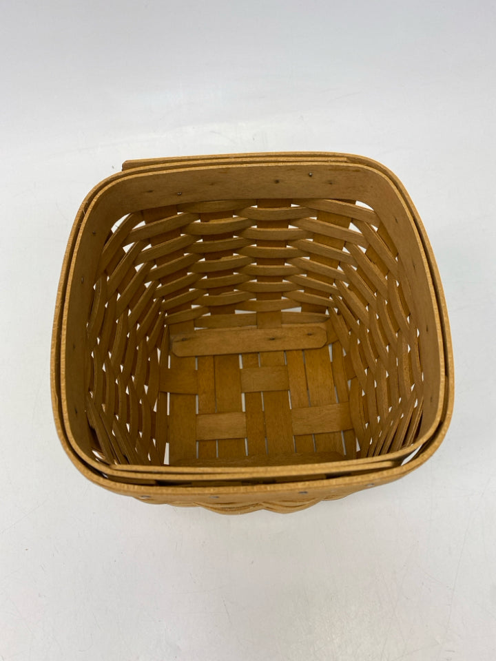 Longaberger Brown Woven Wood Tissue Box Holder