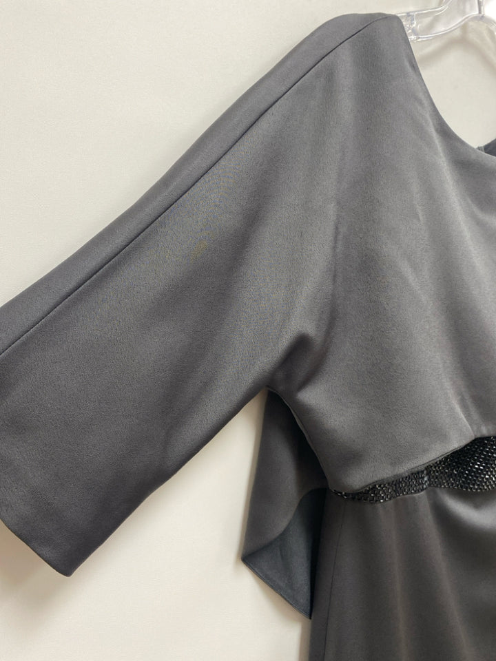 Armani Size 8 Charcoal Drape Ladies Dress