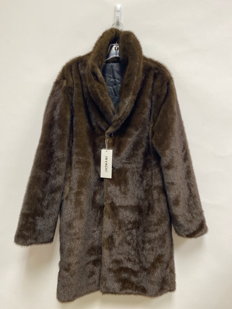 NWT Size S Espresso Button Up Faux Fur Ladies Jacket