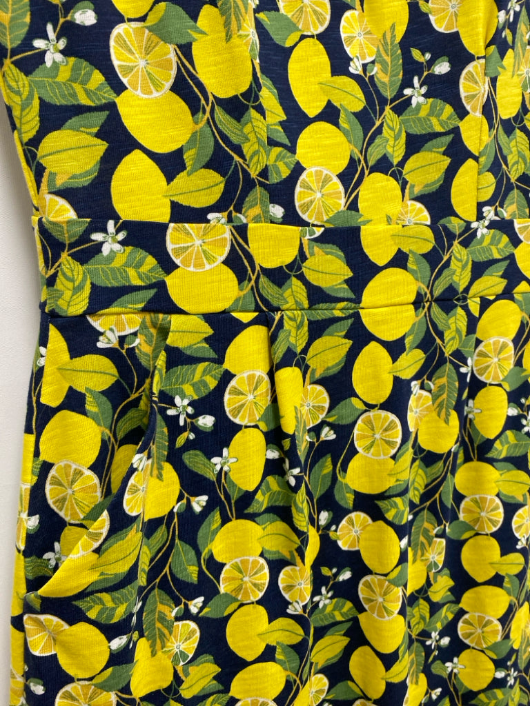 NWT Boden Size 8R Yellow Green/Navy Lemons Ladies Dress