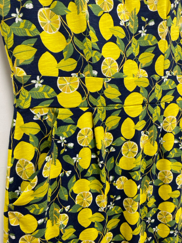NWT Boden Size 8R Yellow Green/Navy Lemons Ladies Dress