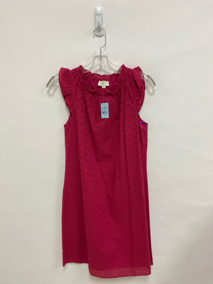 NWT LOFT Size SP Dark Fuchsia Floral Sleeveless Petite Dress