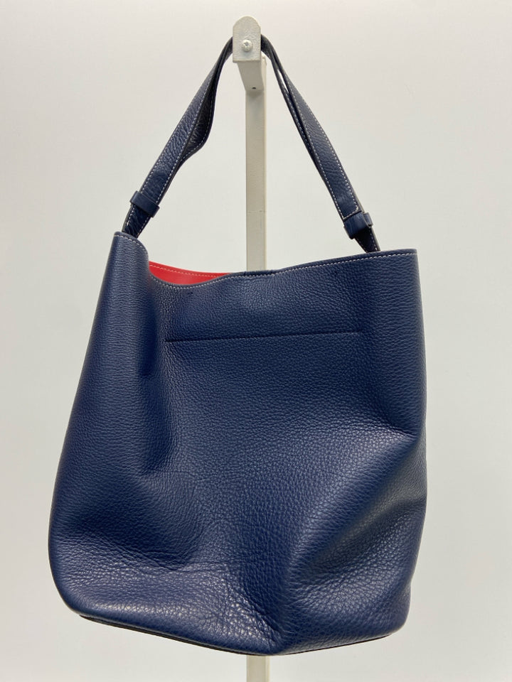 Tory Burch Navy Perforated Handbag