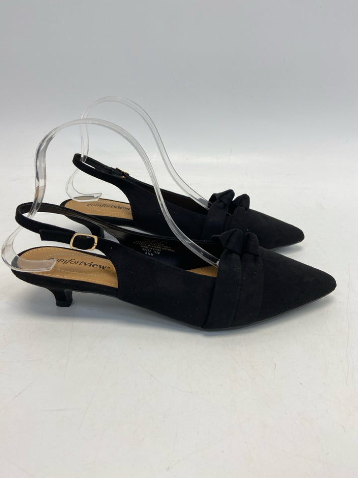NWOT Comfortview  Size 9.5 Black Knotted Heels