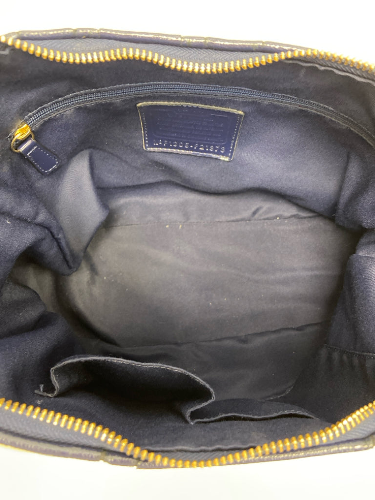 Coach Brown Navy Signature Fabric Handbag