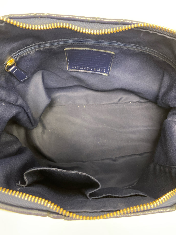 Coach Brown Navy Signature Fabric Handbag