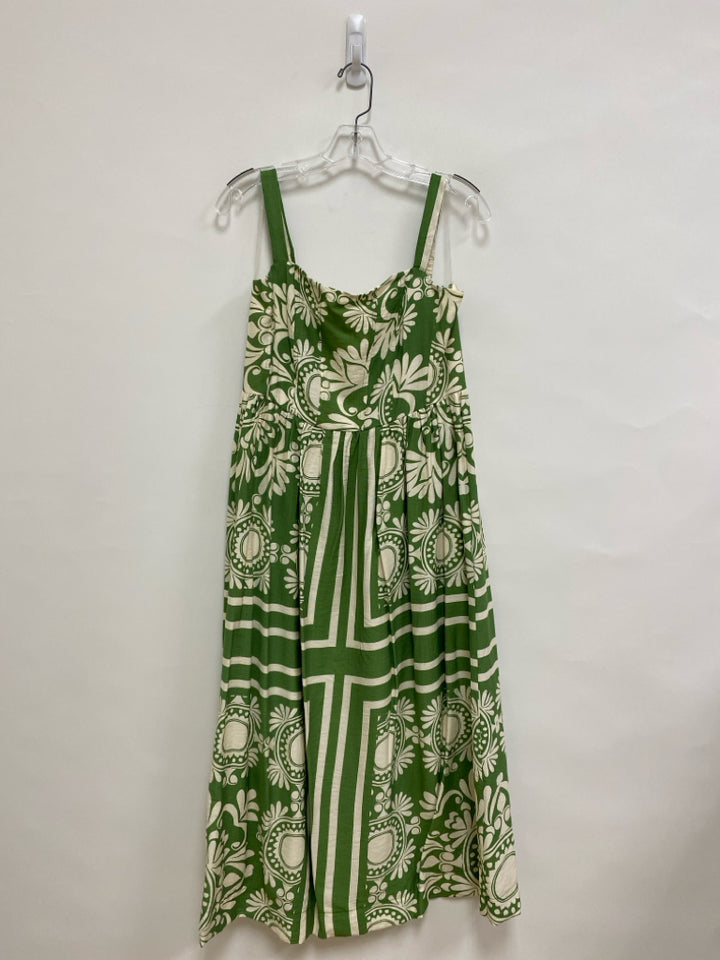 NWT Umgee Size M Cream/Olive Stripes/Flowers Sleeveless Ladies Dress