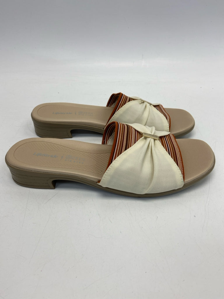 Life Stride  Size 10 Cream/Multi Sandals