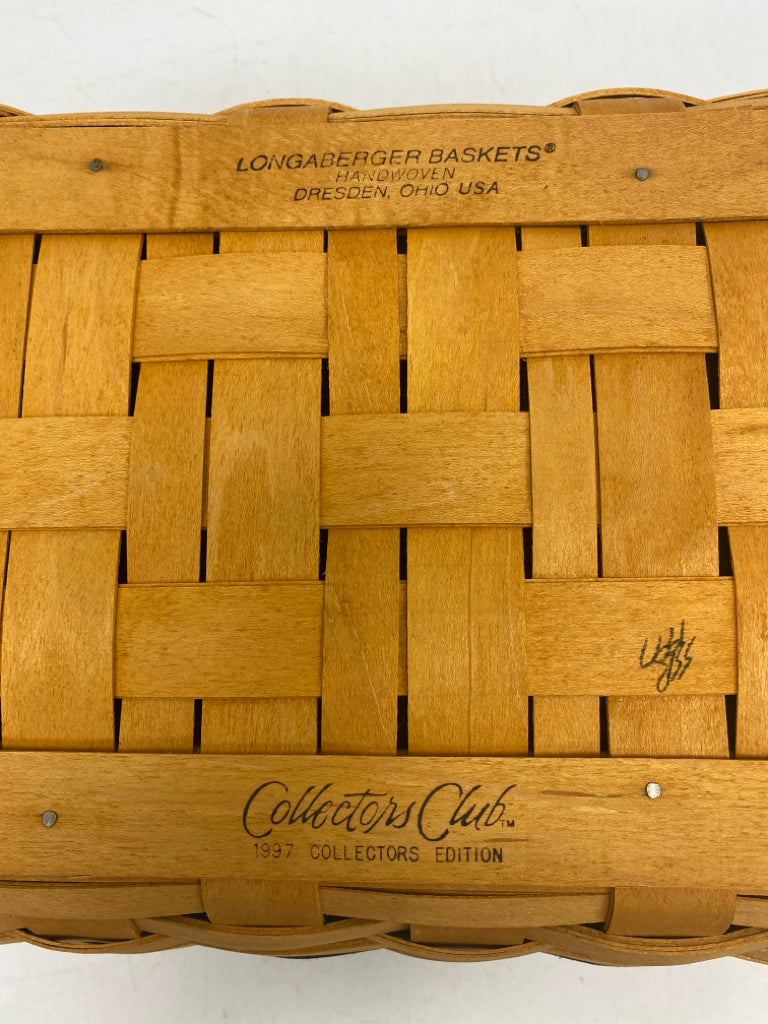 Longaberger Brown Green/Blue Basket