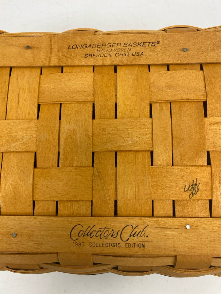 Longaberger Brown Green/Blue Basket