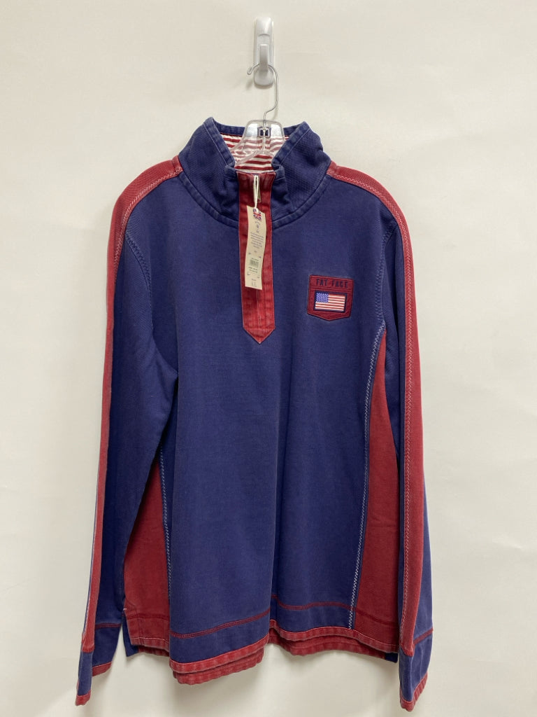 NWT FAT FACE Size XL Burgundy Navy Color Block Men&